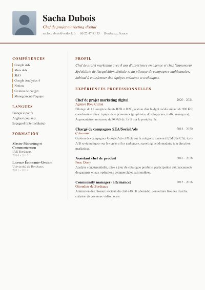 Template CV Classique
