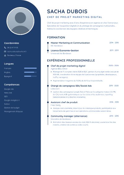Template CV Navy Blue